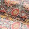 1 Yard Red, Brown & Goldenrod Floral Medallion Silk Chiffon Ornate Black Background, 54 Inches Wide